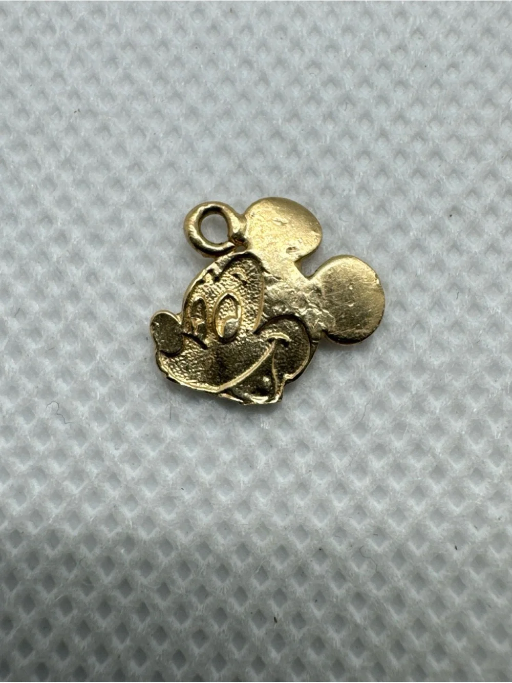 Vintage 14k Yellow Gold Disney Mickey Mouse Head Face Charm Pendant Cartoon